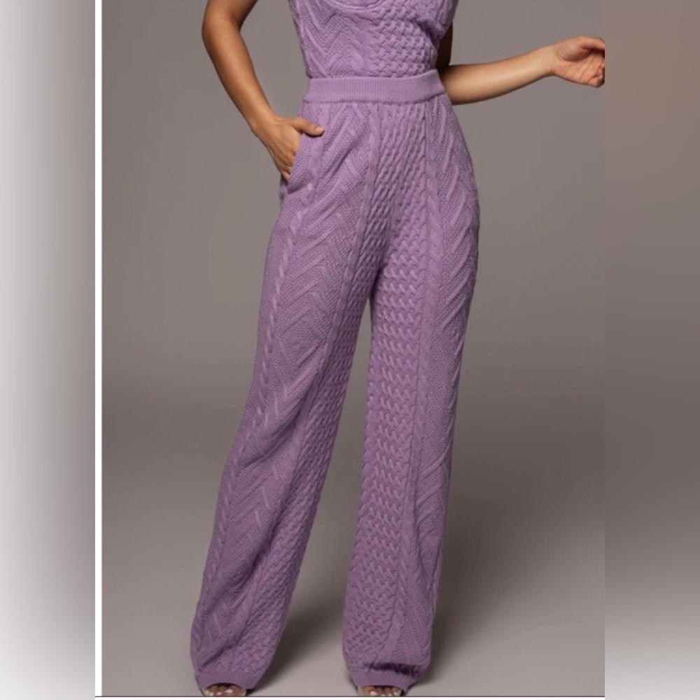 Brand new with tags JLUXLABEL Lavender knit pants + corset top - Picture 5 of 12